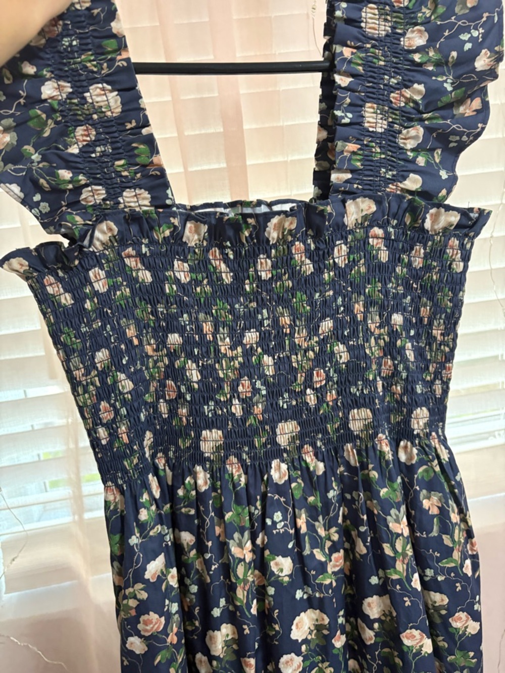 Hill House navy floral ruffle sundress